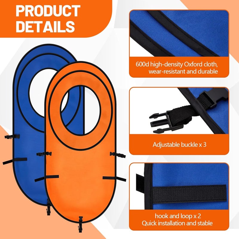 Arrowbash 2pcs Large Pop up Tennis Targets Detachable Training Rings 600d Oxford Cloth Tennis Serve Training Aid with Carry Bag, Blue/Orange - Image 3